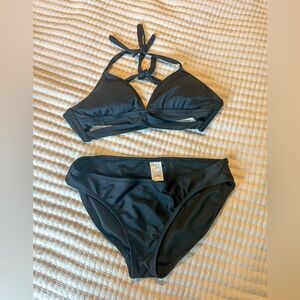 Kona Sol Black Bikini Top Size Medium & Large Bottoms